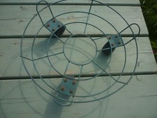 Vintage GREEN METAL Weathered  Plant Pot Stand on Wheels