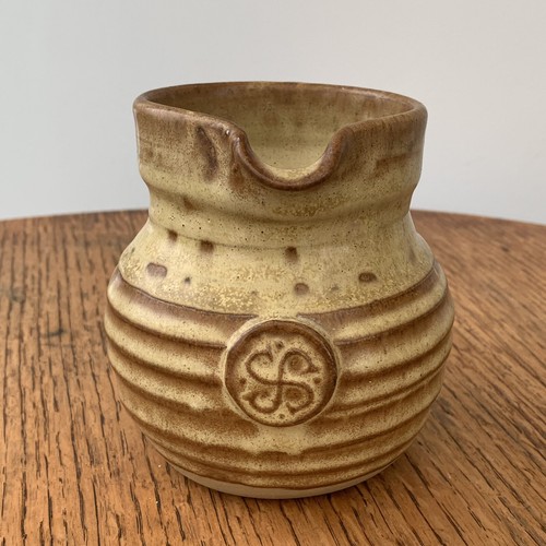 Studio pottery jug light brown - jug,