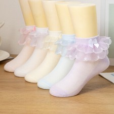 Girls Frilly Lace Ankle