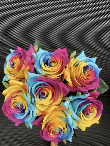 Rainbow roses bouquet - rainbow, 🌈