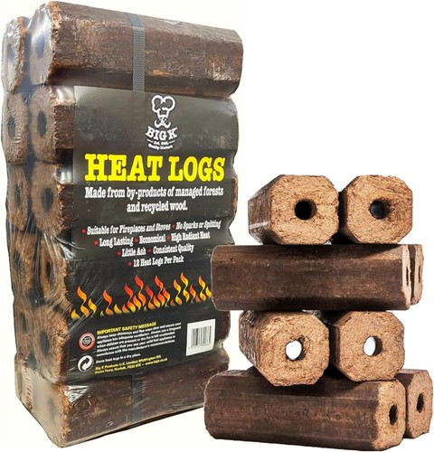 Compressed firewood heat logs - compressed,