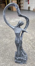 ONE ONLY -"FIRST DANCE" CONTEMPORARY GARDEN STATUE in MOTTLED GREY  - 40% OFF