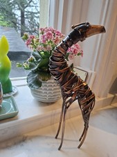 Handmade Metal Art Giraffe Statue /Woven metal Art Ornament. 30cm tall