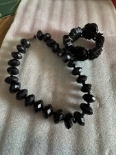 16” Faux Whitby Jet Faceted