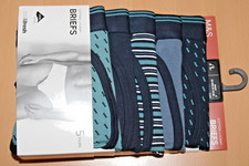Marks & Spencer 5 Pack Cotton Lycra Briefs Cool & Fresh Blue mix Large 36-38