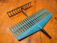 gardena combisystem 3178 Soil + 3081 Lawn Rake Heads 30cm 12” & 43cm Used