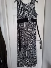 SIZE 20 - BLACK AND WHITE  MAXI  DRESS  DEBENHAMS