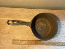 Antique Unmarked Cast Iron Sauce Pan Deep Heat Ring 2 Qt Stamp Under Handle