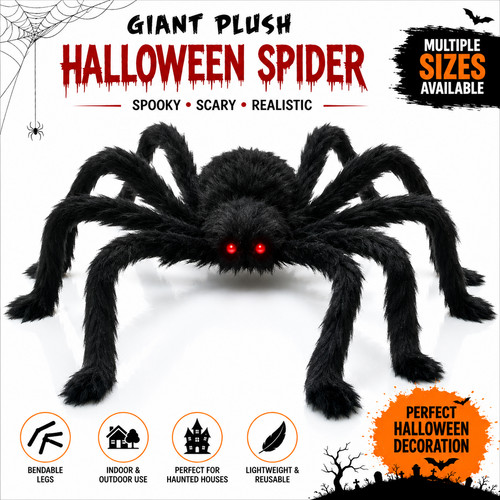 Giant plush halloween spider - giant,
