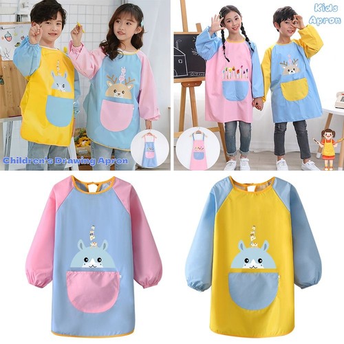Cartoon kids painting apron - kids,