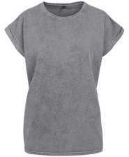 COOZO Ladies Acid Washed Extended Shoulder T-Shirt BY053
