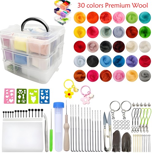 Needle felting kit colors - kit,, 24