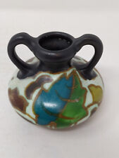 ANTIQUE GOUDA ARNHEM 2 HANDLED POTTERY POSY VASE approx 3" height