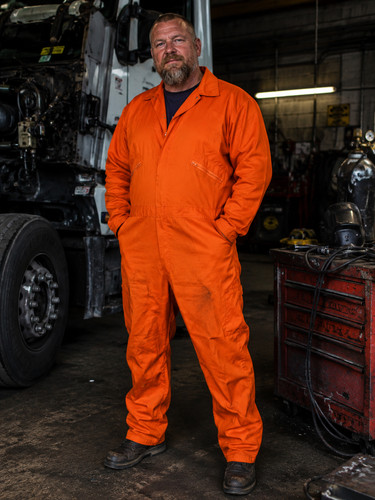 Men orange overalls - orange,