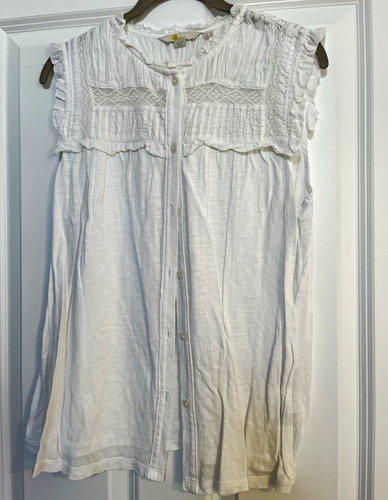 Boden white cotton lace ruffle - boden,
