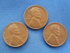 3x AMERICAN ONE CENT COINS