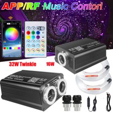 500-1000Pcs Fiber Optic Car Home Headliner RGB LED Twinkle Star+Starry Light Kit