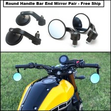 Fits Royal Enfield GT Round Side View Mirror Pair For Old Classic/Bullet 350/500