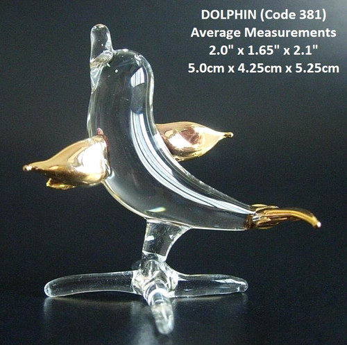 Miniature glass dolphin - glass,