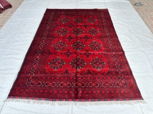 Estate red afghan tribal rug - tribal,