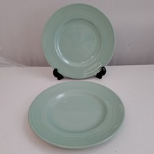 2x Woods Beryl Ware Sage Green Side / Bread Plates Vintage 1940s Wartime 6.75in