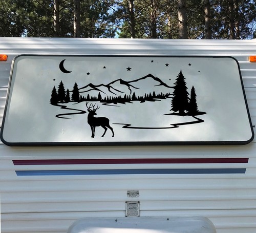 Deer mountain moon stars - moon,