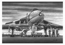 RAF Vulcan Bomber Falklands Military Plane (A3 Print) Pencil Drawing