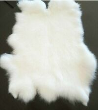 1PCS WHITE Rabbit Skin Real
