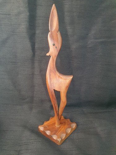 Vintage wooden deer figurine - vintage,