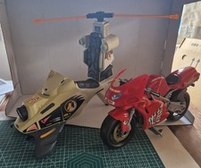 Actionman Vehicles x2 - Helicopter & Motorcycle.  Used. Incomplete.