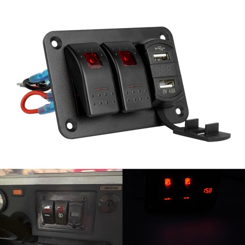 Gang red led switch panel - switch,