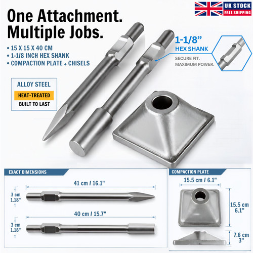 Hex chisel tool tamper shank - chisel,