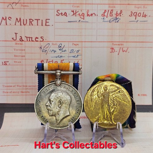 Ww1 medal pair 3904 - ww1,