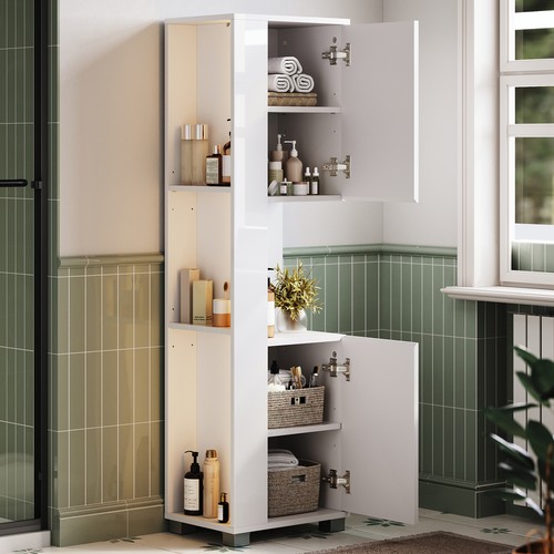 White high gloss - cabinet, with
