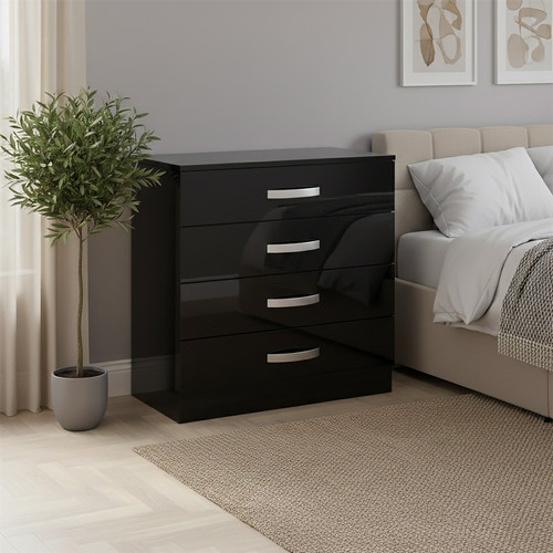 High gloss chest - of, drawers