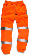 Hi Viz Vis Jogging Bottoms Safety Work Trousers Sweat Pants Fleece Joggers S-5XL