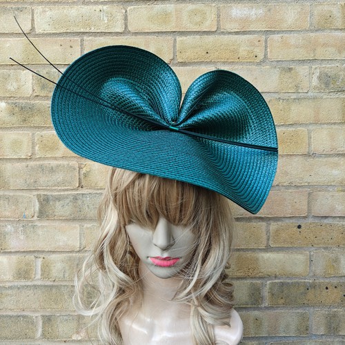 Dark green cream fascinator - dark,