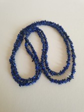 Vintage/antique Lapis Lazuli Chip Necklace Very Long Can Be Doubled