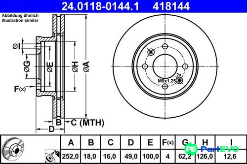 Ate brake disc 24011801441 - 2, x