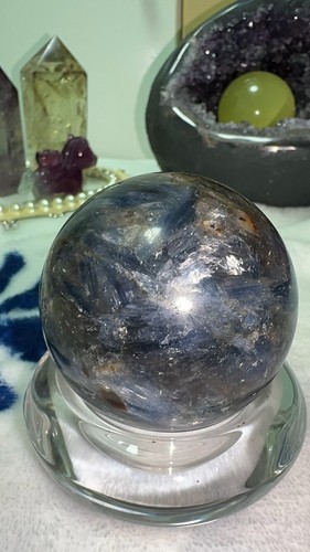 Natural blue kyanite sphere - natural,