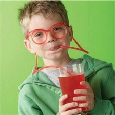 Silly Straw Glasses Bendy Novelty Flexible Drinking Bar Kid Party Game Toy UK