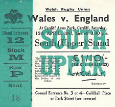 Wales v England 15 Apr 1967 RUGBY TICKET