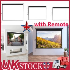 72-120'' Electric Motorised Projector Screen Home Cinema Remote Control HD TV