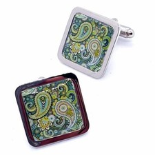 Unique JADE PAISLEY CUFFLINKS