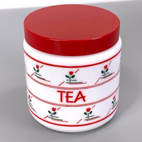 Vintage milk glass tea storage - vintage,