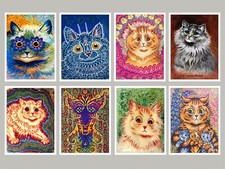 Louis Wain Cat Art Prints. Lots of Different Designs. Framed Available. Wall Art
