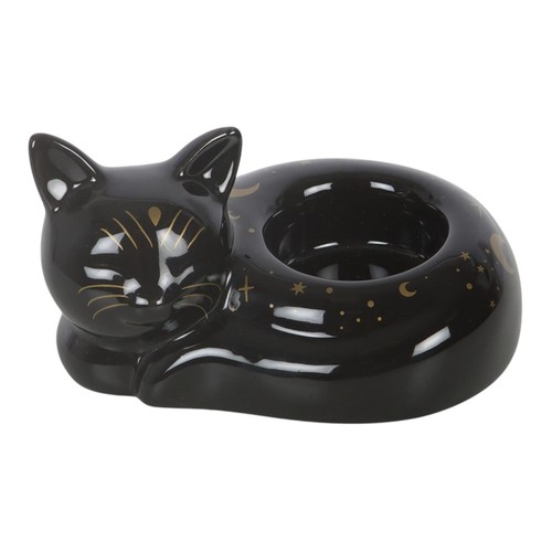 Curled cat tealight holder - cat,