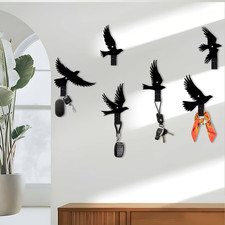 Metal Bird Key Hook Set 6pcs