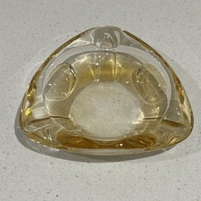 Reims France Ashtray Glass Amber Small Vintage Collectable  Retro 