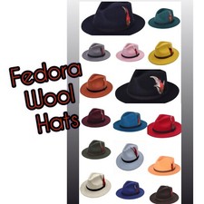 Mens Ladies Hat Fedora Wide